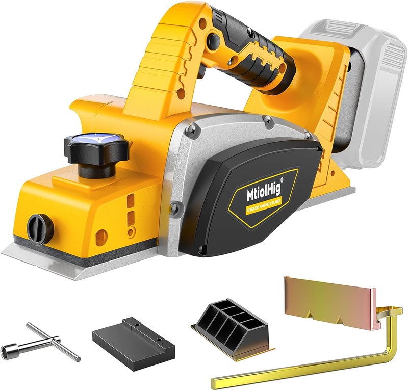 MtiolHig Cordless Electric Hand Planer: 3-1/4-Inch Handheld Planer Compatible with Dewalt 20V Battery (No Battery) - 15000 RPM Power Wood Planer for Woodworking, Carpentry, and Home DIY - Image 1